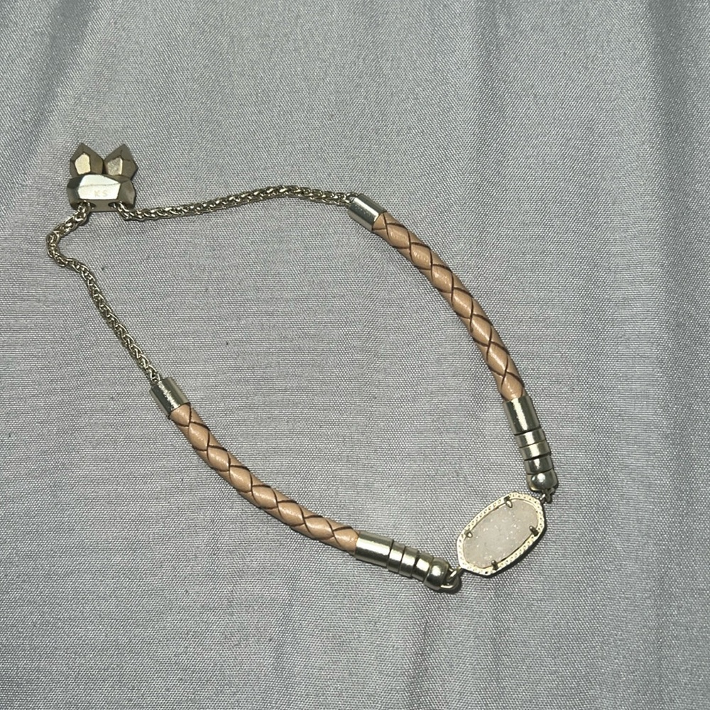 Like new kendra scott cruz adjustable drusy leather bracelet